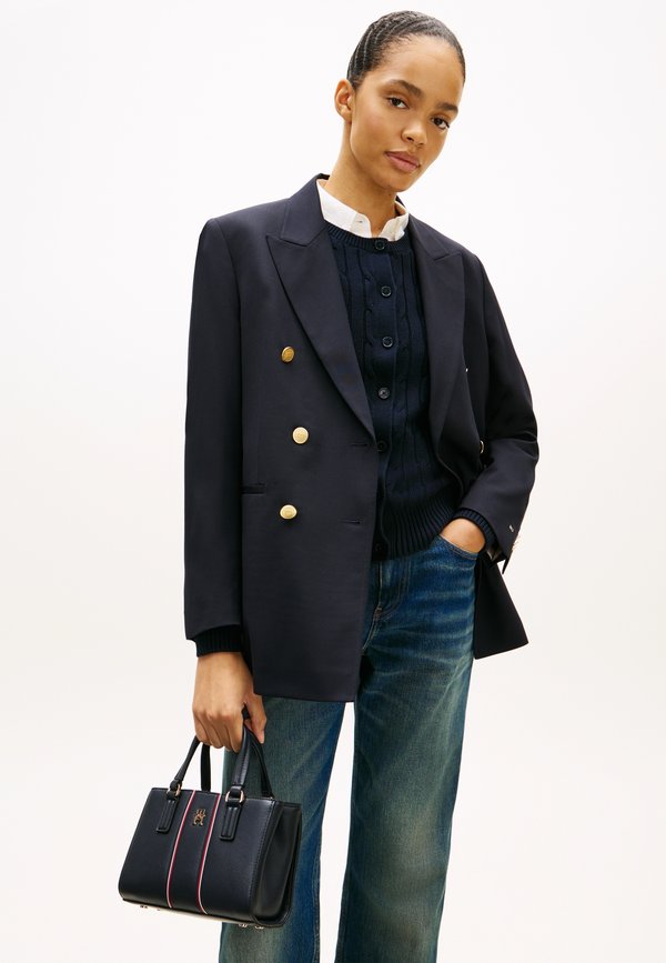 Tommy Hilfiger SIGNATURE CROSSBODY TOTE BAG - Handbag - space blue