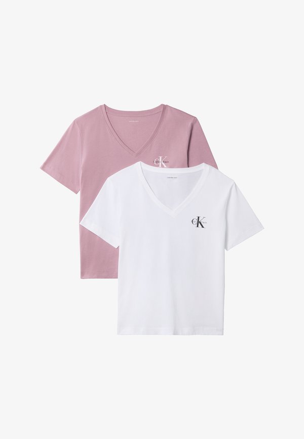 Calvin Klein Jeans MONOLOGO TEE - Basic T-shirt - dusky orchid/ bright white