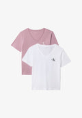Calvin Klein Jeans MONOLOGO TEE - Basic T-shirt - dusky orchid/ bright white