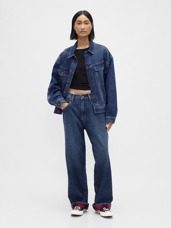 GAP STRANGER THINGS FLANNEL-LINED EXTRA BAGGY JEANS