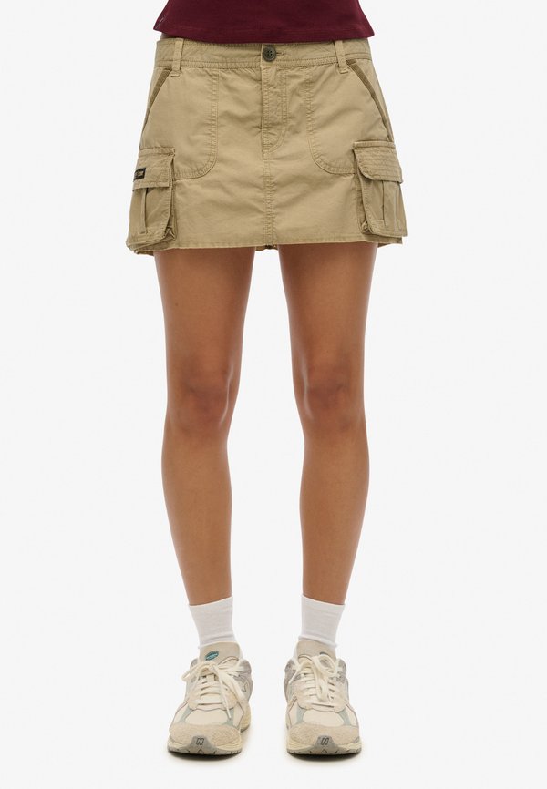 Superdry & Co UTILITY PARACHUTE - A-line skirt - stone wash taupe brown