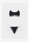 ONLY ONLMARSEILLE SCOOP NECK TIE SET  - Bikini - jet black/cloud dancer