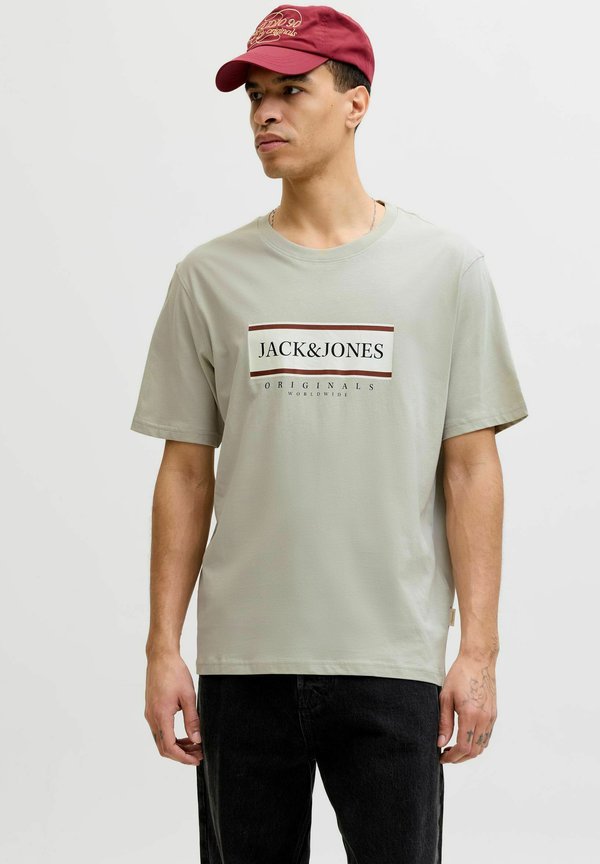 Jack & Jones Logo - Print T-shirt - Grey