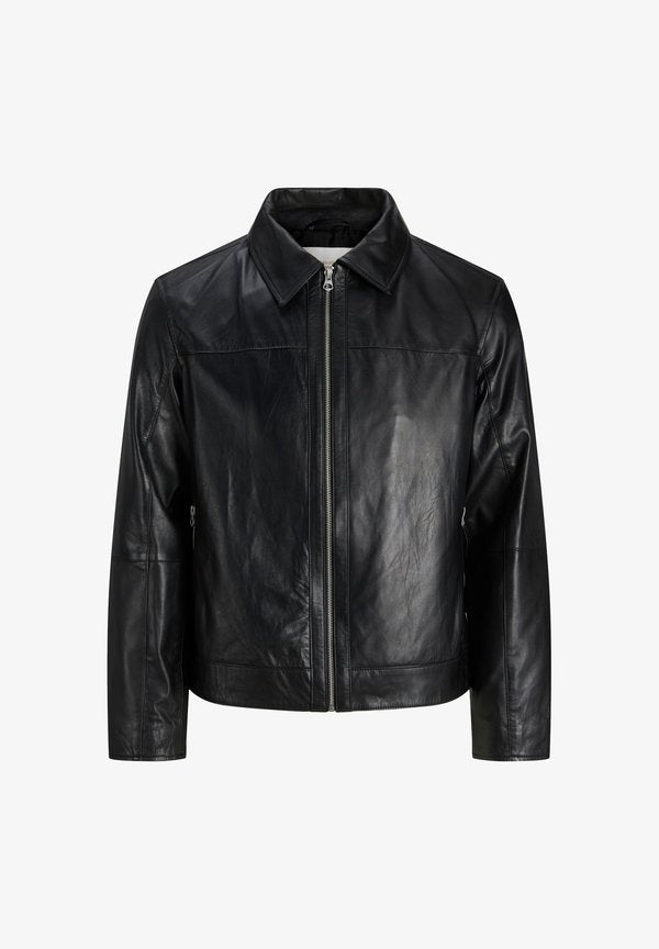 Jack & Jones JORATOCHA LEATHER JACKET NOOS - Leather jacket - black