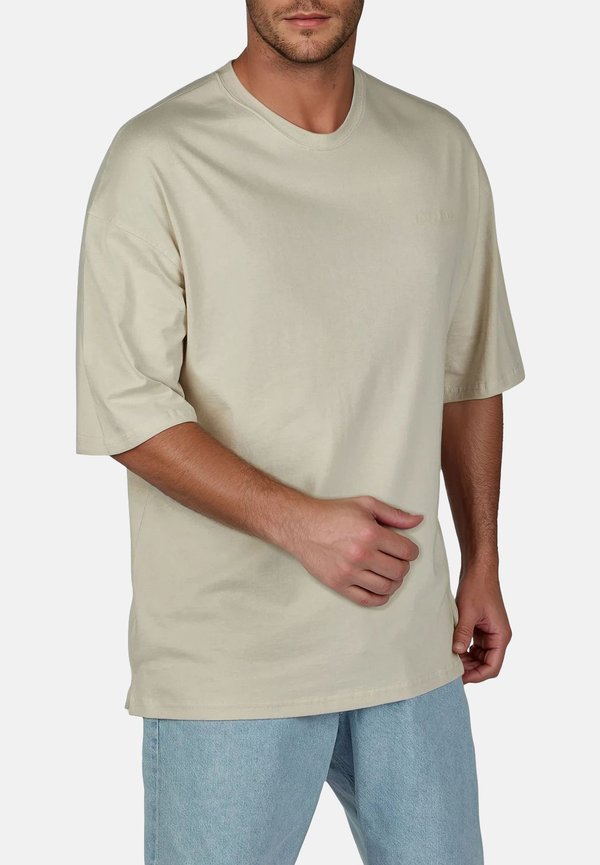 Jack & Jones JJECHARGE 3 PACK - Basic T-shirt - pack 2 (moonbeam black stormey weat)