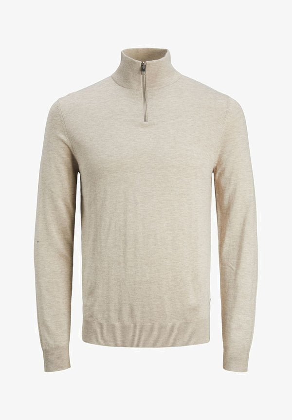 Jack & Jones JJEEMIL HALF ZIP - Jumper - oatmeal