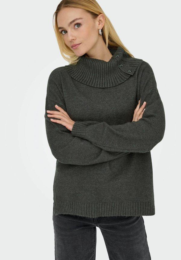 ONLY Knitted ONLJAYDEN Knitted - Jumper - dark grey melange
