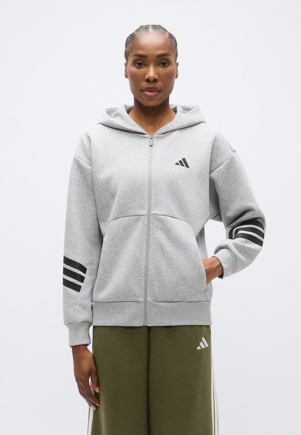 adidas Sportswear FUTURE ICONS THREE STRIPES FULL ZIP - Zip-up sweatshirt - medium grey heather