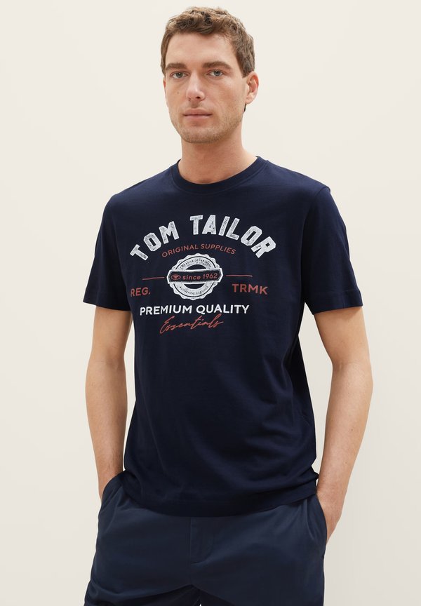 TOM TAILOR LOGO 2 PACK - Print T-shirt - blau grau