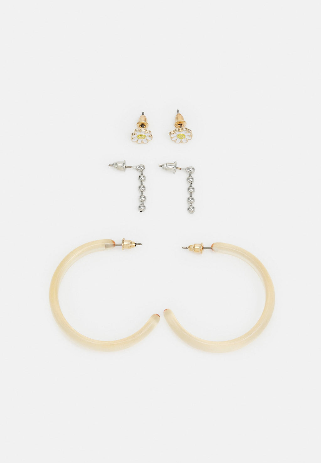 Uncommon Souls HOOP AND STUD EARRING 3 PACK UNISEX