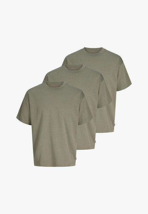 Jack & Jones JACK & JONES 3 PACK - Basic T-shirt - vetiver
