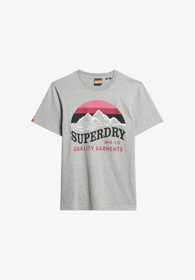Superdry & Co CLASSIC GREAT - Print T-shirt - light grey grit