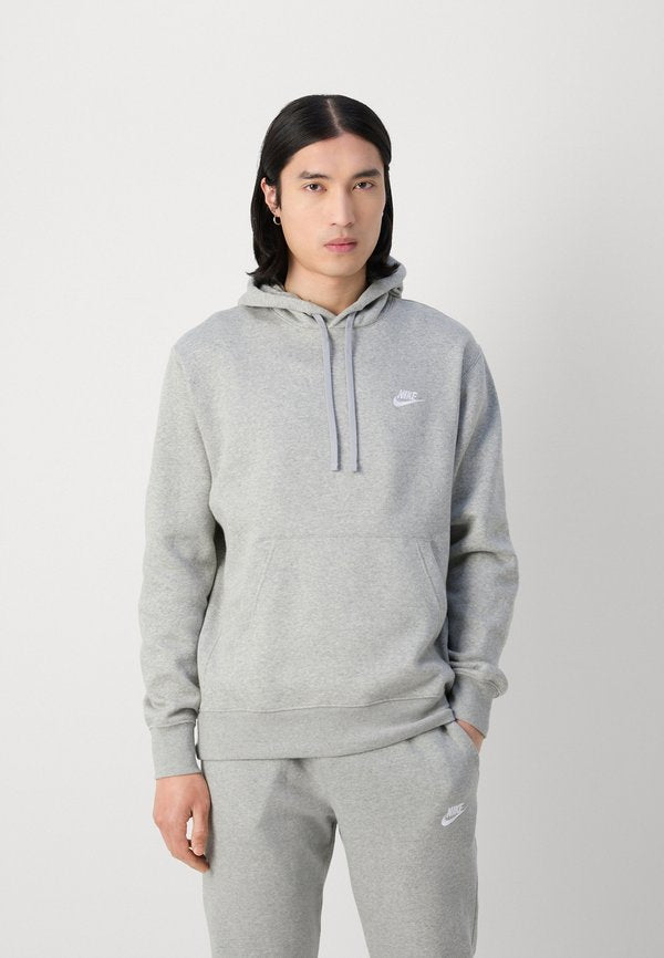 Nike Sportswear SPORTSWEAR CLUB FLEECE - Hoodie - grey heather/matte silver/white