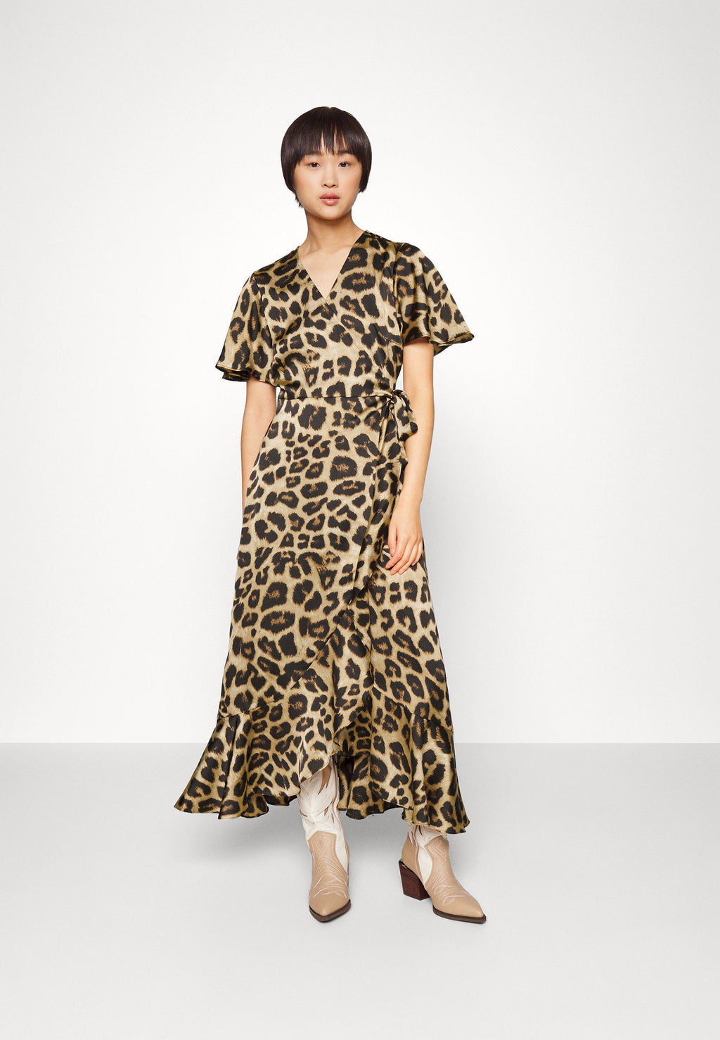Object Petite OBJGREEN PAPAYA WRAP LONG DRESS