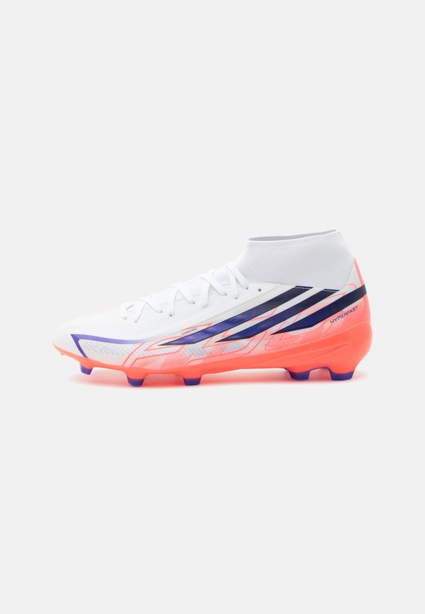 adidas Performance F50 HYPERFAST LEAGUE MID FIRM GROUND UNISEX - Firm-ground football boots - footwear white/solar purple/solar turbo
