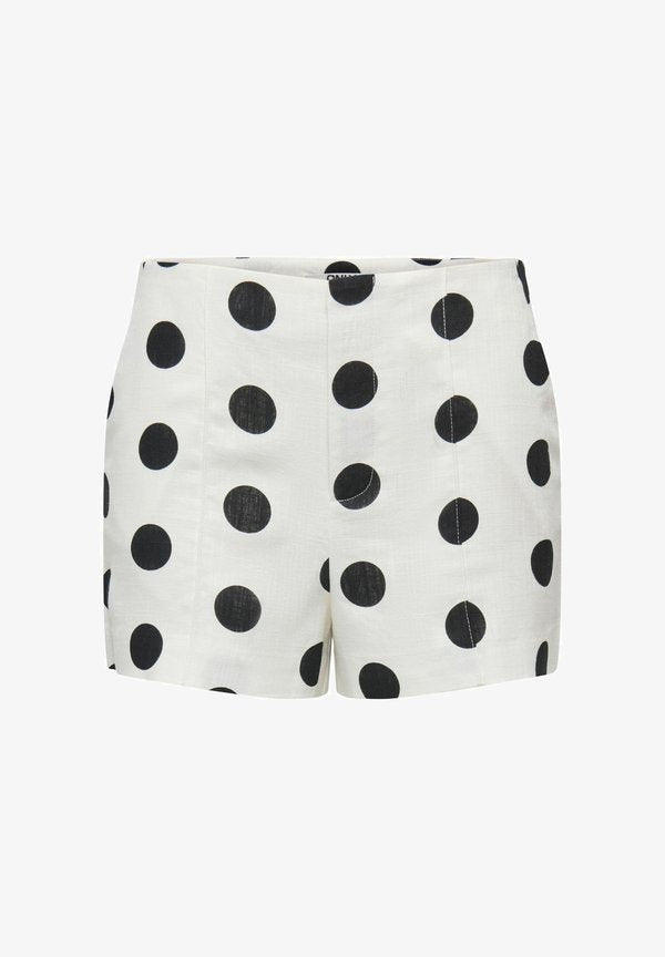 ONLY Casual ONLVIESTA High waist Regular Fit Linen - Shorts - cloud dancer