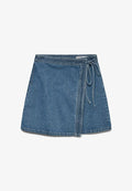 Vero Moda VMLIZA Mid waist Short - Mini skirt - medium blue denim