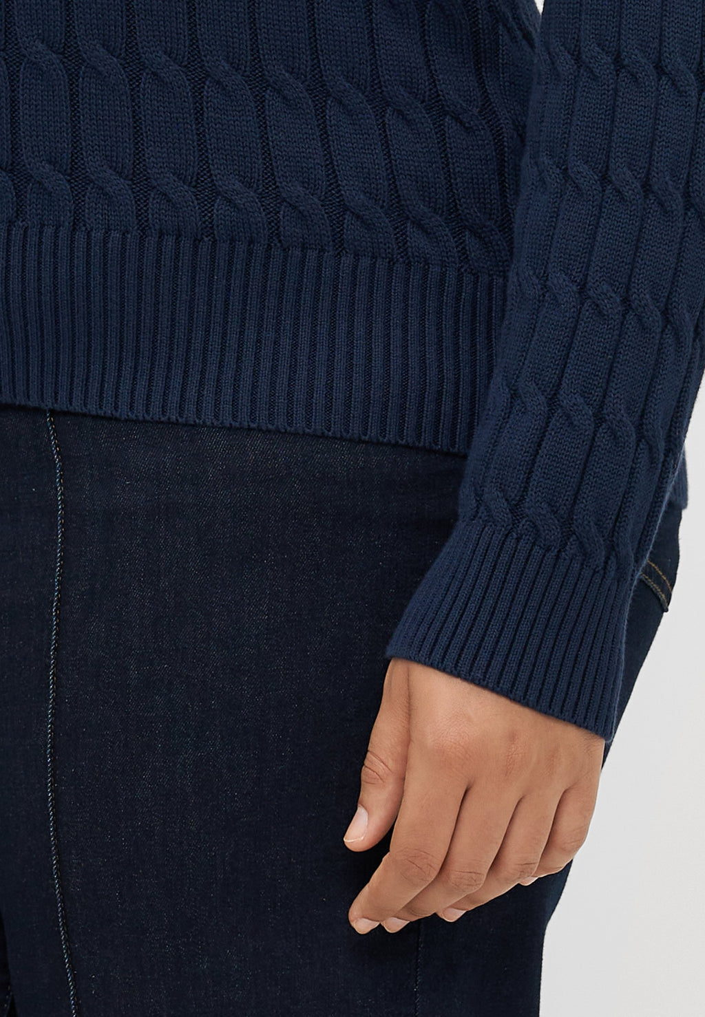 CURVE CABLE KNIT CREW NECK JUMPER Media 6