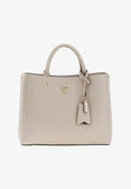 Guess MERIDIAN II GIRLFRIEND SATCHEL - Handbag - light taupe