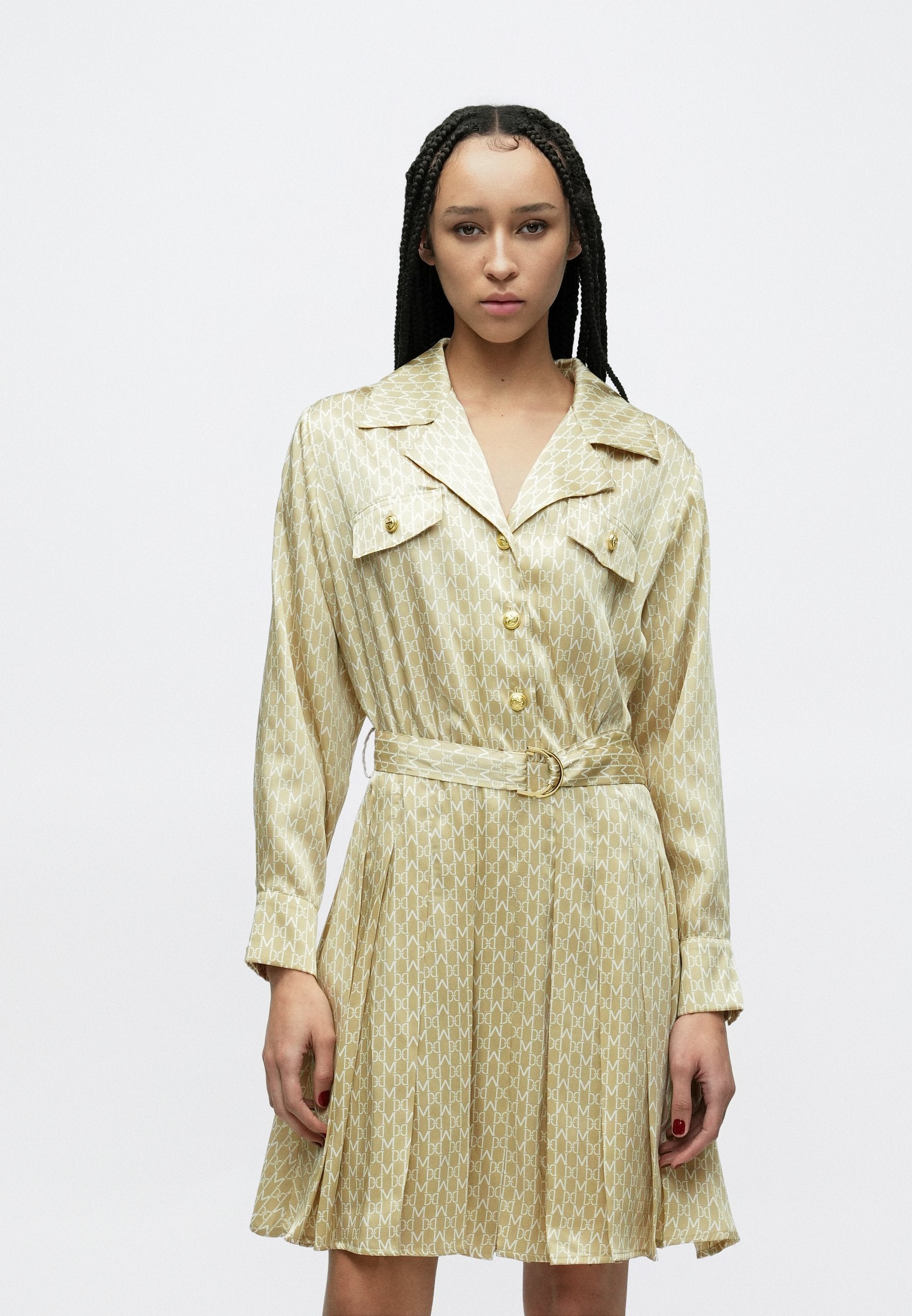 MARCIANO BY GUESS ELIDA PLEATED DRESS