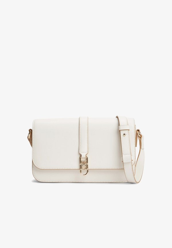 Tommy Hilfiger TH LIBRE FLAP CROSSOVER - Cross body bag - soft cream