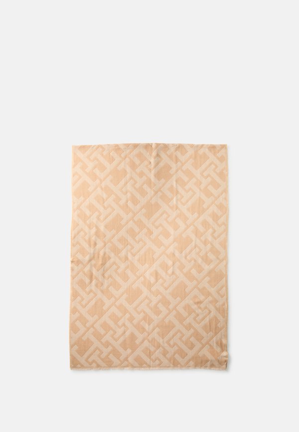 Tommy Hilfiger TH MONOGRAM JACQUARD SCARF WITH WOOL - Scarf - clayed pebble/soft cream