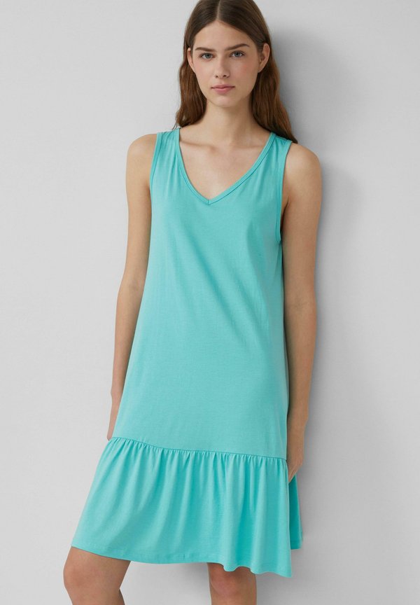 s.Oliver KORTE MET STRIKDETAIL AAN DE ACHTERKANT - Jersey dress - aquamarin