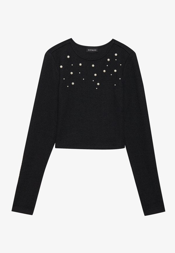 Even&Odd LONG SLEEVED TOP WITH PEARLS