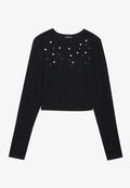 Even&Odd LONG SLEEVED TOP WITH PEARLS