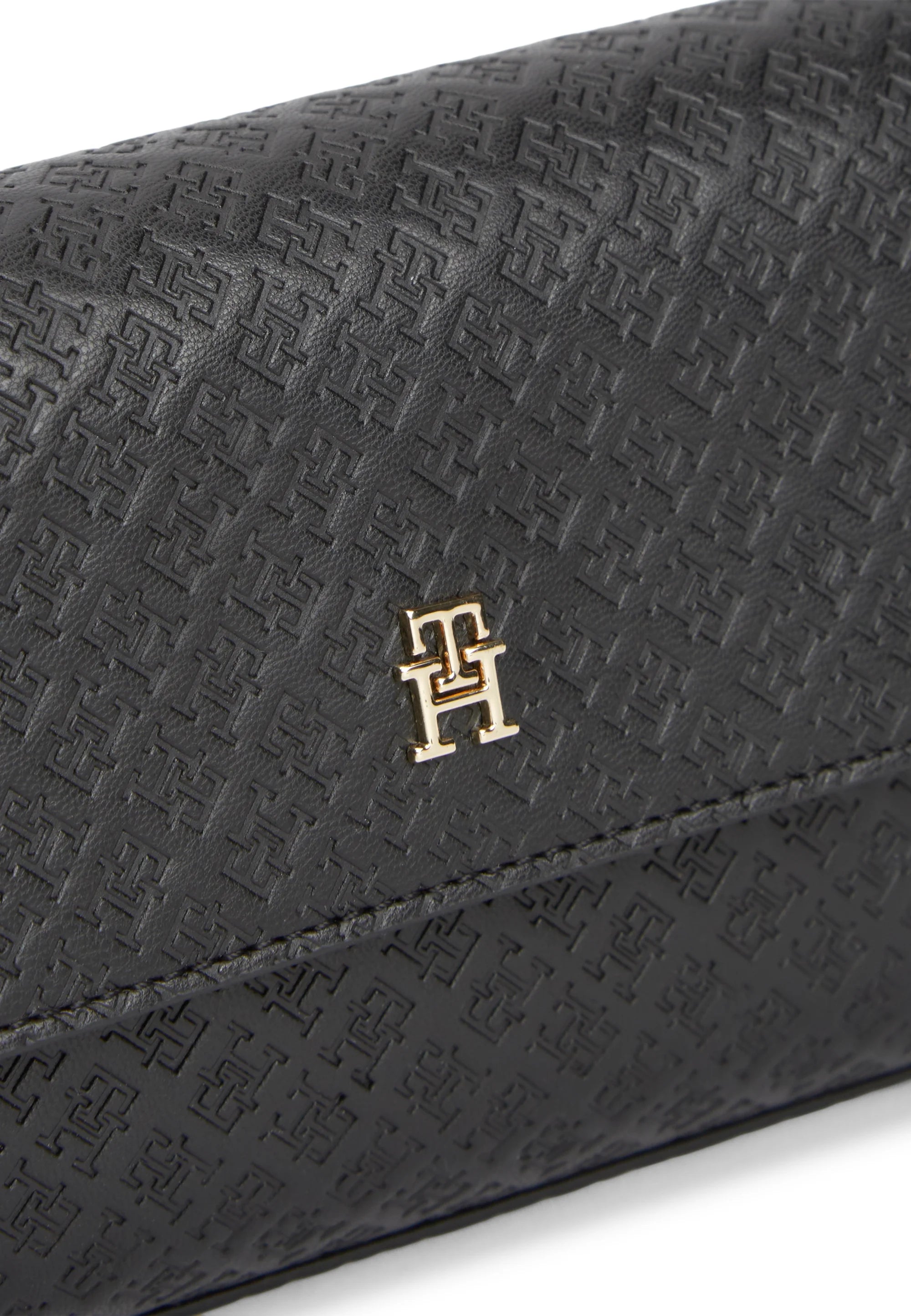 Tommy Hilfiger HILFIGER ICON DEBOSSED LOGO FLAP POUCH - Clutch - black