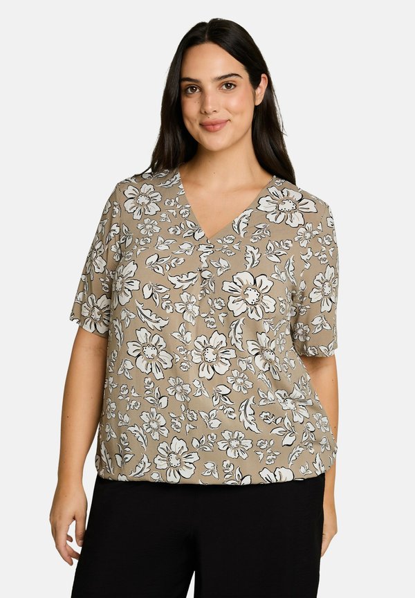 TOM TAILOR PLUS SIZE - BLUSE AUS VISKOSE - Blouse - beige