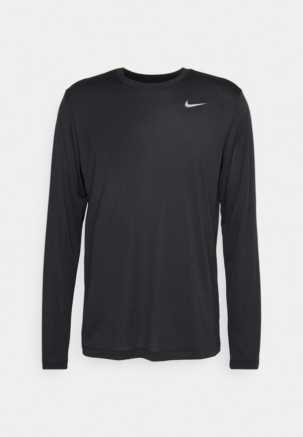 Nike Performance TEE RESET - Long sleeved top - black/matte silver