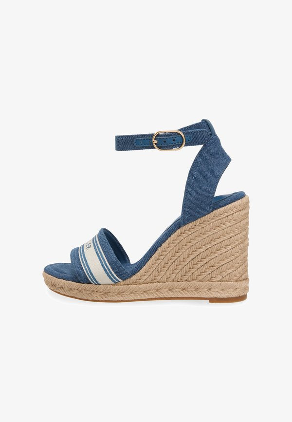 Tommy Hilfiger CANVAS DENIM WEDGE ESPADRILLES - Platform sandals - denim