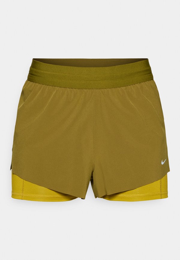 Nike Performance SWIFT - 2-in-1 shorts - olive flak/peat moss/reflective silver-coloured