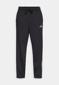 adidas Sportswear ESSENTIALS 3 STRIPES OPEN HEM PANTS - Tracksuit bottoms - black/white