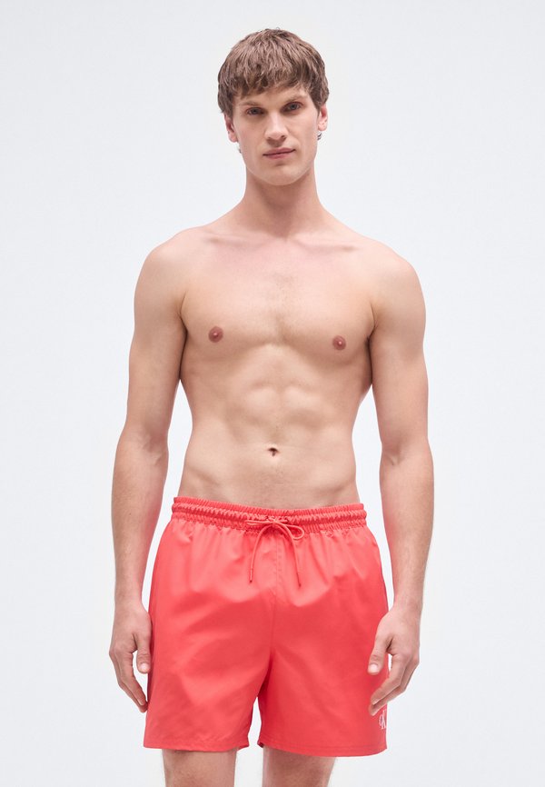 Calvin Klein Swimwear MEDIUM DRAWSTRING WAISTBAND - GRAPHIC MONOGRAM  - Swimming shorts - punch pink