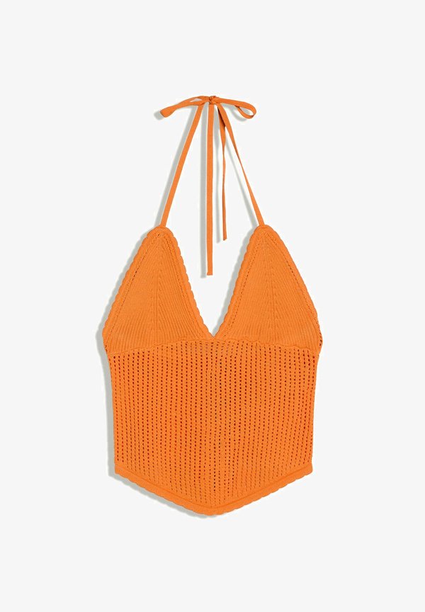 Bershka TOP WITH OPENWORK DETAIL - Blouse - orange