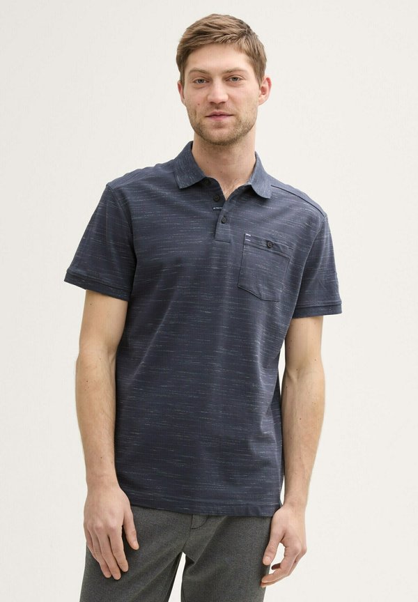 TOM TAILOR MIT BRUSTTASCHE - Polo shirt - blueish grey