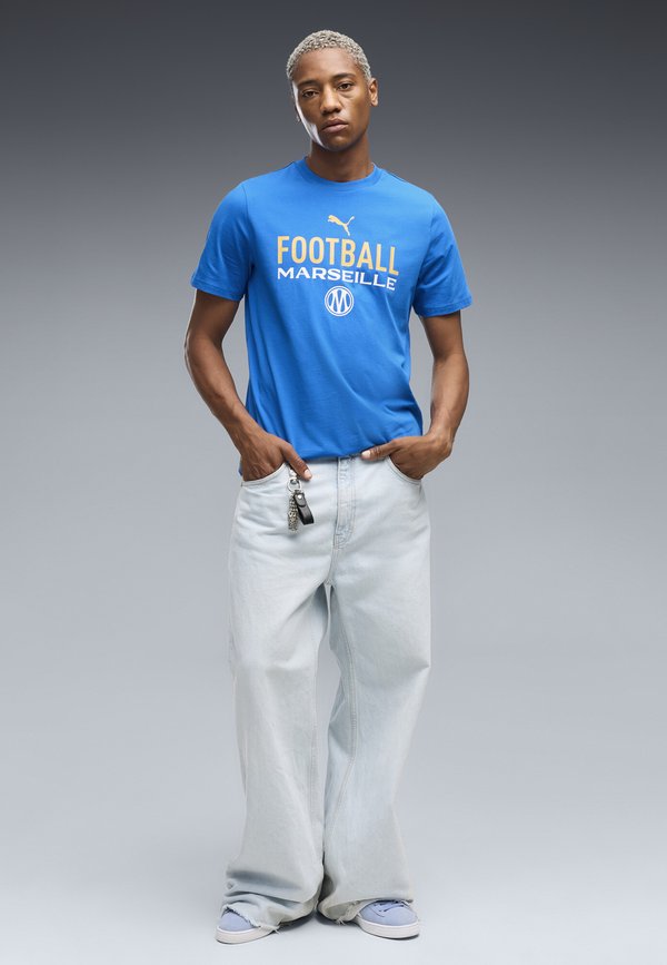 Puma OLYMPIQUE DE MARSEILLE FTBLCULTURE T-SHIRT - Club wear - team royal- white