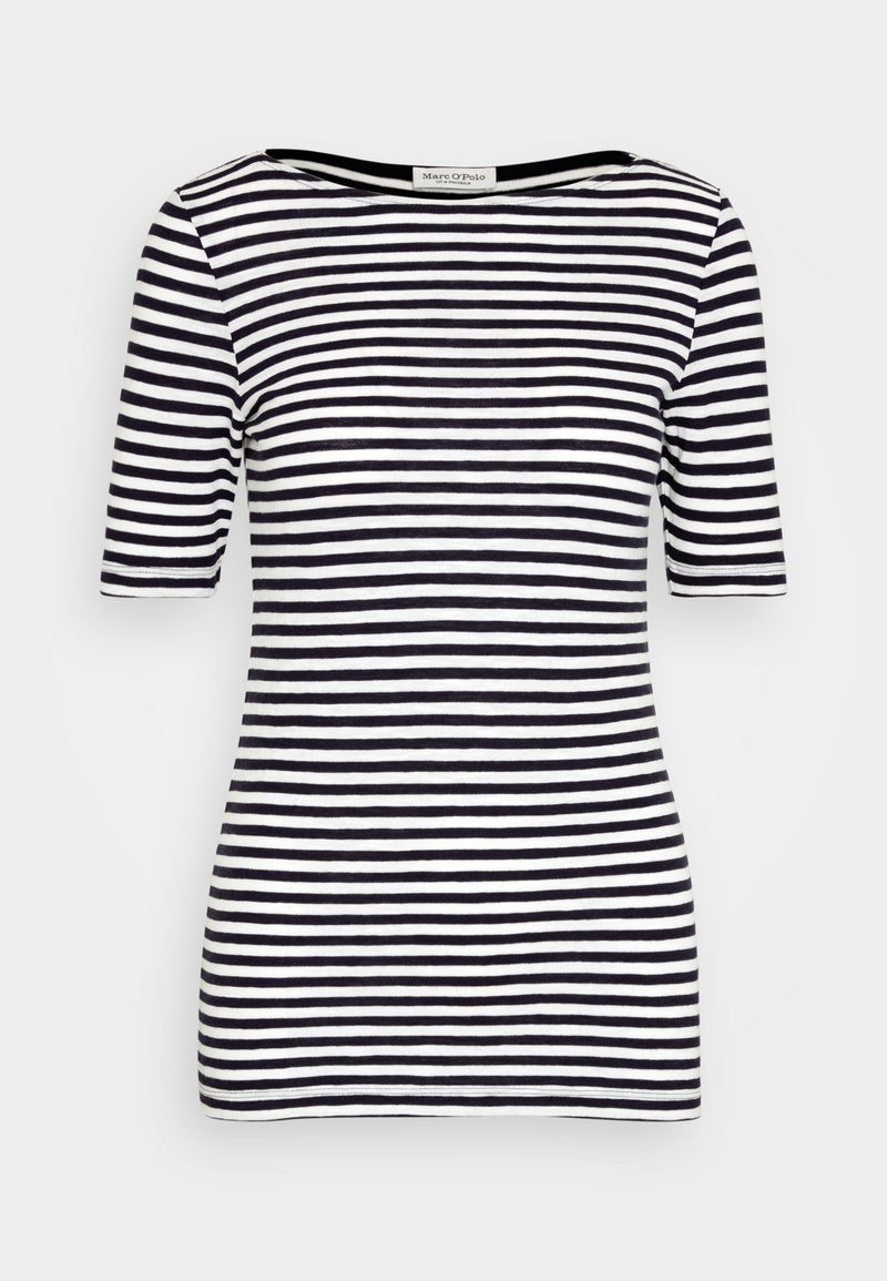 SHORT SLEEVE BOAT NECK STRIPED Media 1
