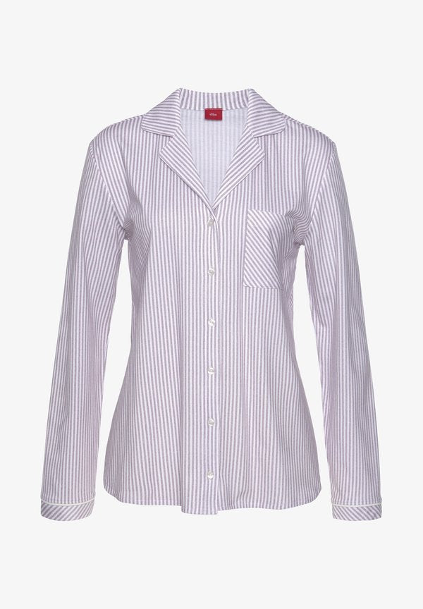 s.Oliver S.OLIVER PYJAMAOBERTEIL - Pyjama top - bordeaux rot gestreift