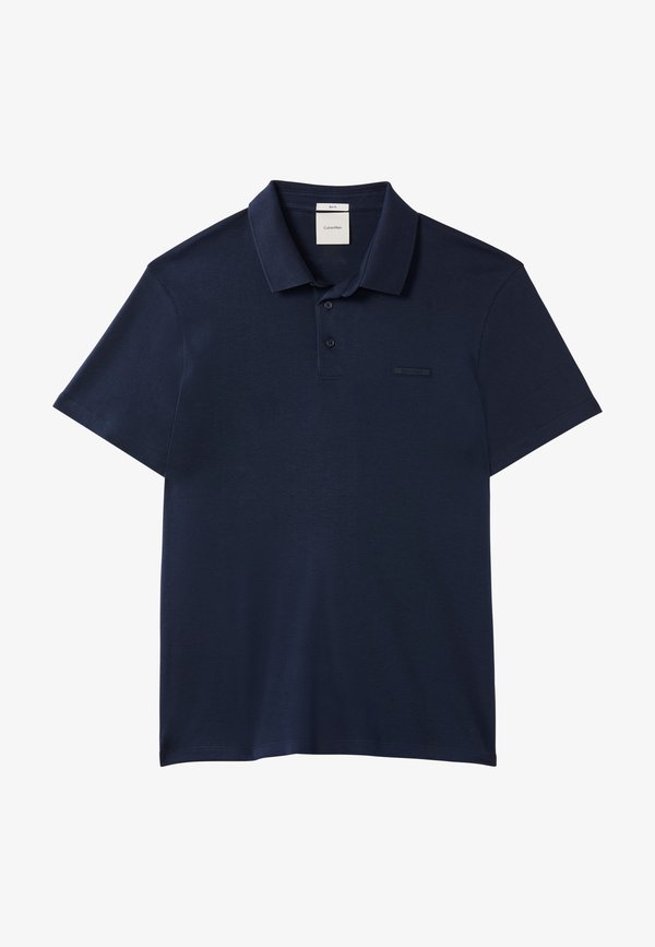 Calvin Klein SLIM SUPIMA LOGO PATCH  - Polo shirt - dark sapphire