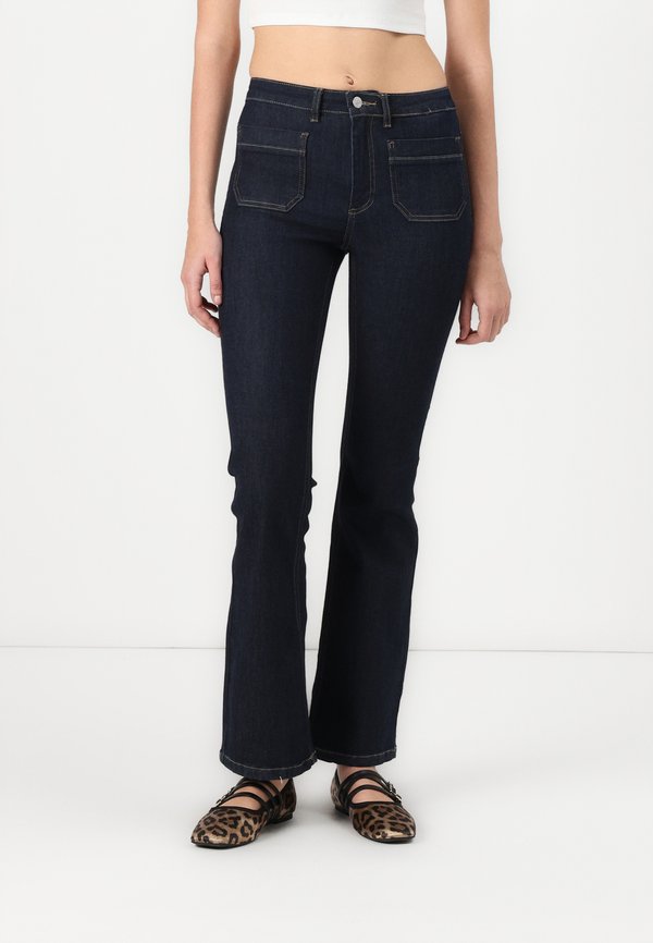 ONLY ONLWAUW POCKET FLARED BOZ - Flared Jeans - dark blue denim