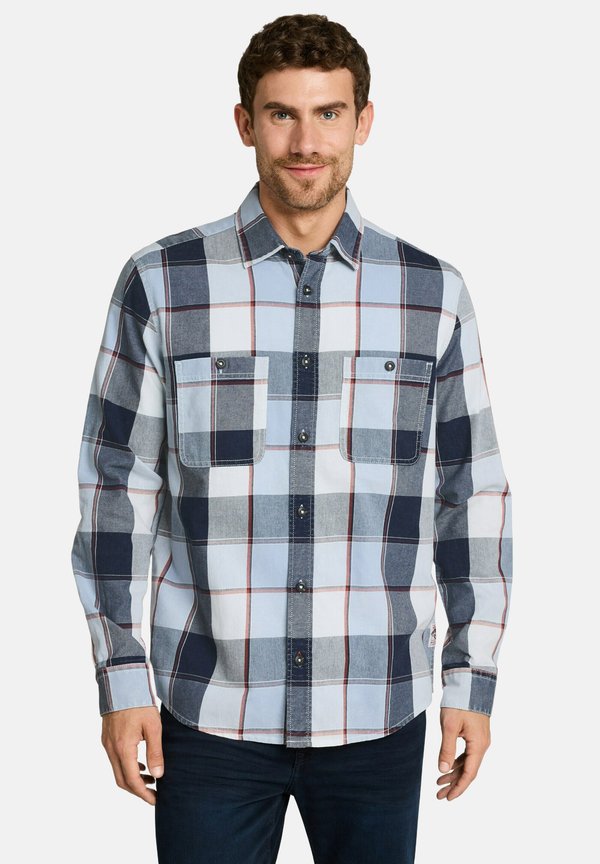 TOM TAILOR REGULAR FIT HEMD IM WASHED-LOOK - Shirt - blue big check