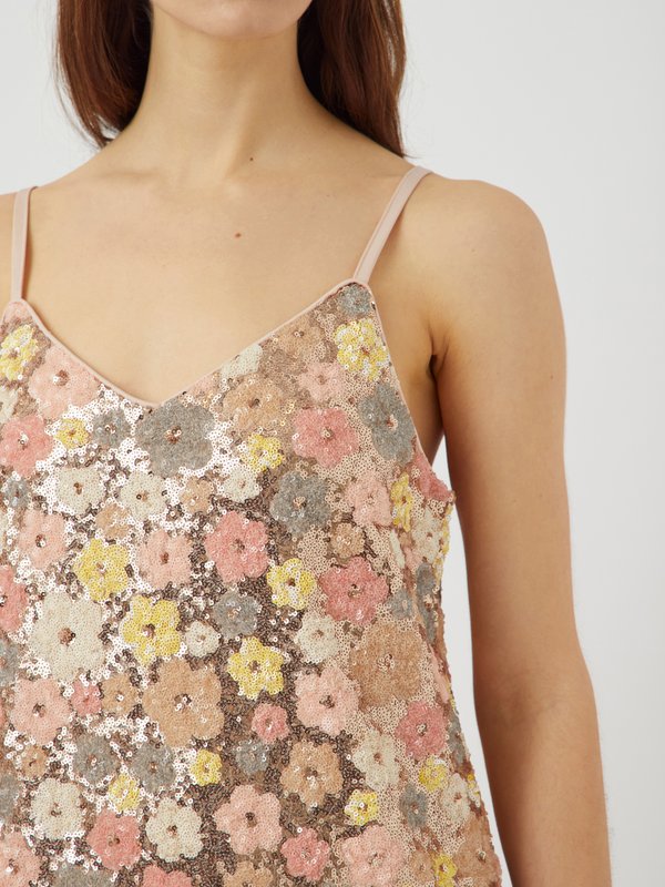 YAS YASLALEA STRAP SEQUIN DRESS