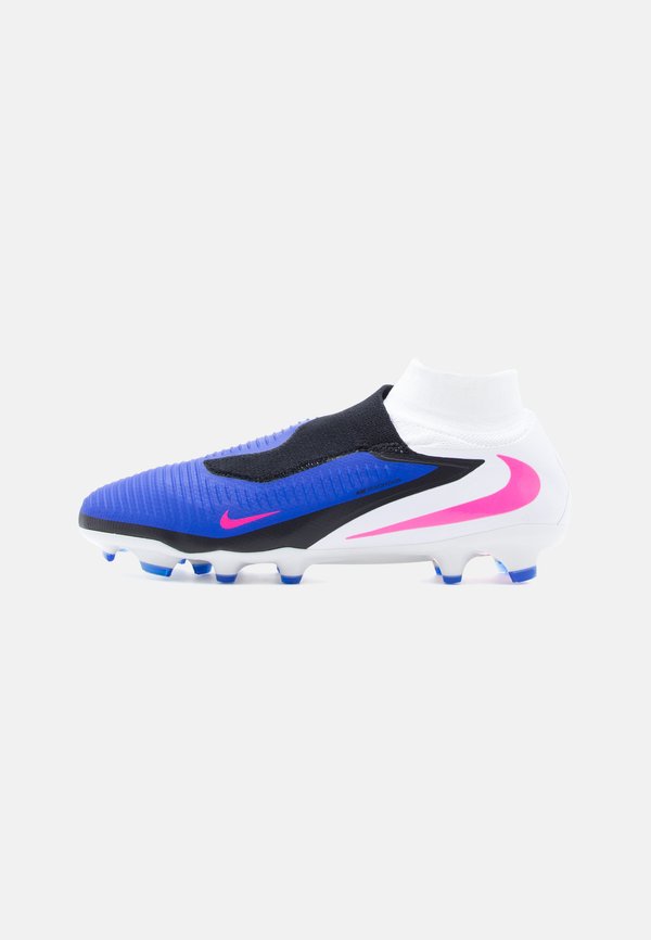 Nike Performance PHANTOM 6 HIGH PRO FG UNISEX - Firm-ground football boots - racer blue/pink blast/white