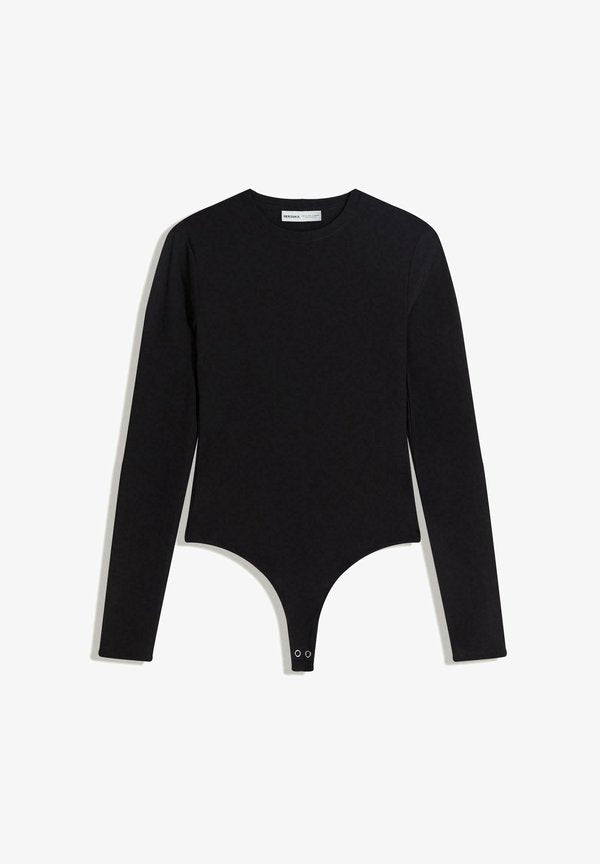 Bershka LONG-SLEEVED BODYSUIT - Long sleeved top - black
