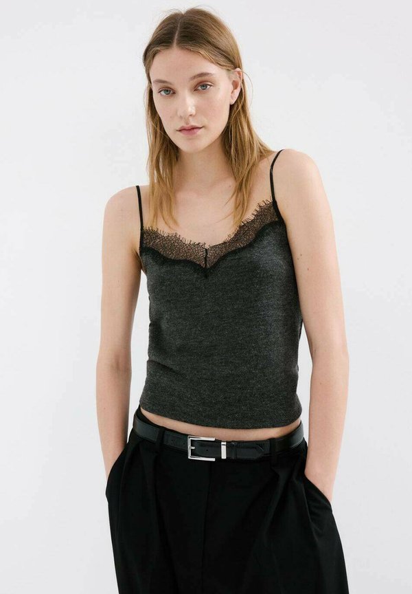 Mango Top - mottled dark grey