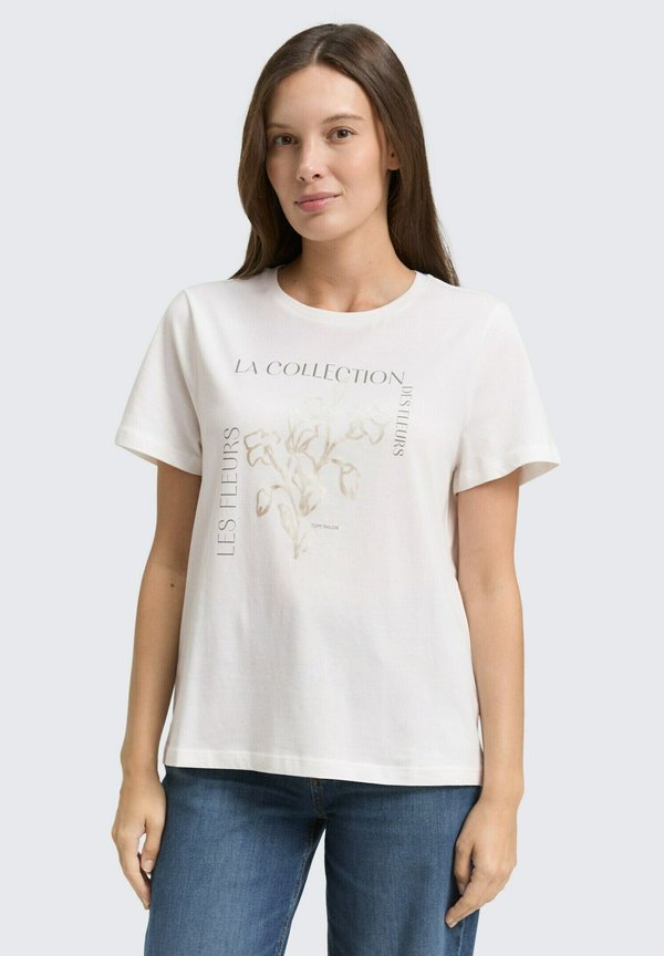TOM TAILOR Print T-shirt - whisper white