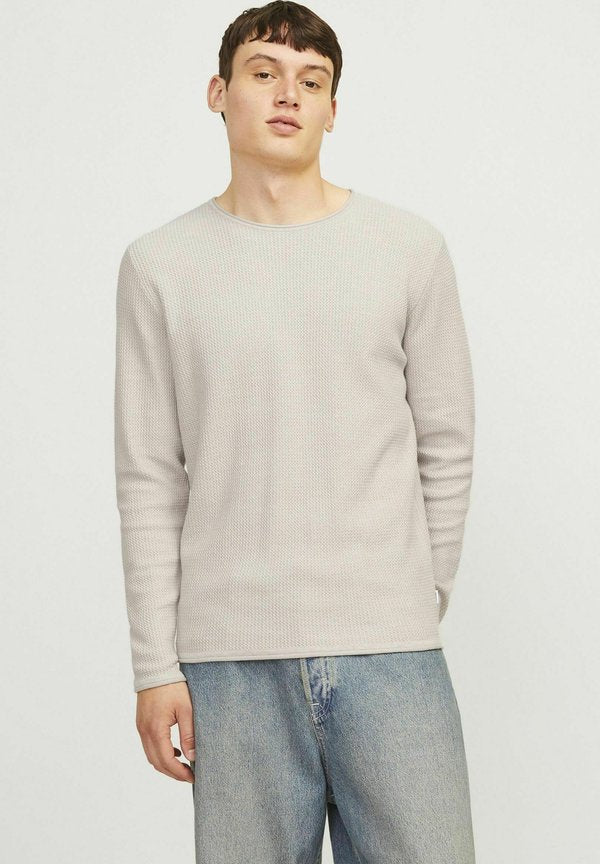 Jack & Jones Knitted Plain Knitted - Jumper - oatmeal